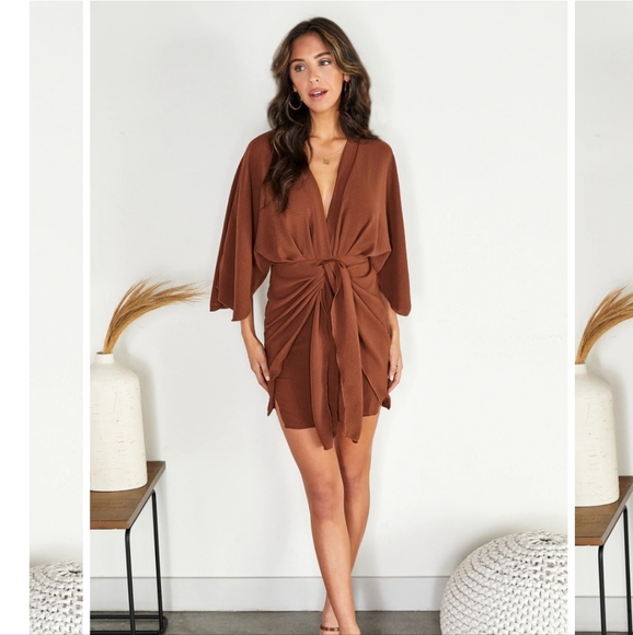 Tied Front Mini Dress - Picture 2 of 4